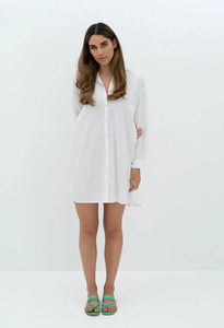 Freestyle Shirt Dress in White