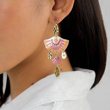Load image into Gallery viewer, Yoko XL Shell drop Earrings with Crystal Post