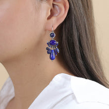Load image into Gallery viewer, Indigo Multidangles French Hook Earrings