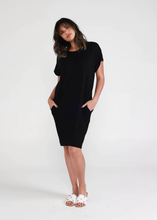 Load image into Gallery viewer, Nicks Bamboo Slouch Tee Dress Black