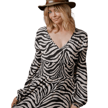 Load image into Gallery viewer, Simone Dress in Zebra print