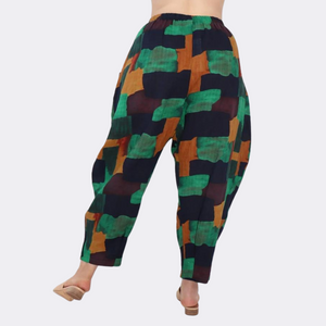 Cotton Village Green Geo Print Pants