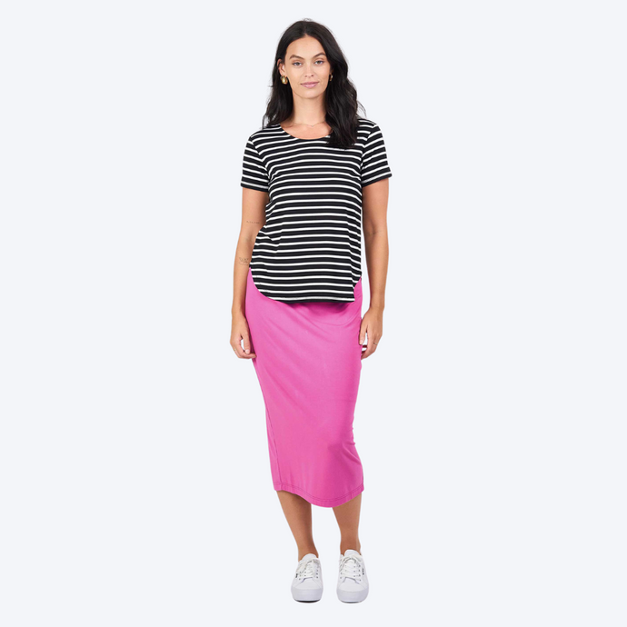 Whitney Bamboo Maxi Tube Skirt in Rose Violet