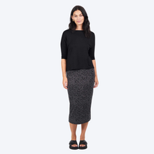 Load image into Gallery viewer, Whitney Bamboo Maxi Tube Skirt in Steel Leopard