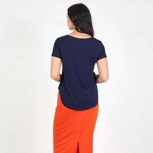 Load image into Gallery viewer, Janis Bamboo Tee  Navy
