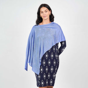 Carrie Bamboo Cashmere Poncho in Persian Jewel