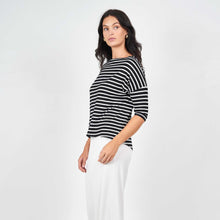 Load image into Gallery viewer, Camila Top -B&amp;W Stripe