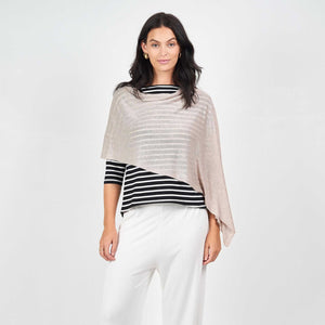 Carrie Bamboo Cashmere Poncho in Linen