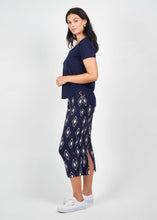 Load image into Gallery viewer, Whitney Bamboo Maxi Tube Skirt in Navy Diamond