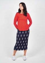 Load image into Gallery viewer, Whitney Bamboo Maxi Tube Skirt in Navy Diamond