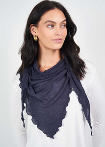 The Sassoon Cashmere/Bamboo Scarf in Navy