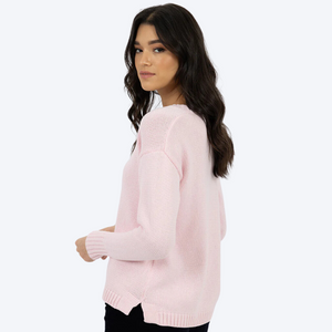 Downtown V Neck Sweater in Pink