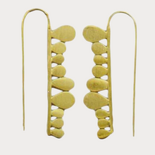 Load image into Gallery viewer, Euro Gold Long Bubble Drop Earrings