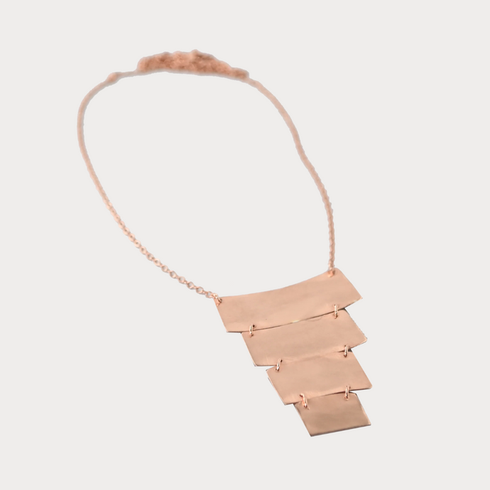 Euro Rose Gold Layered Drop Necklace