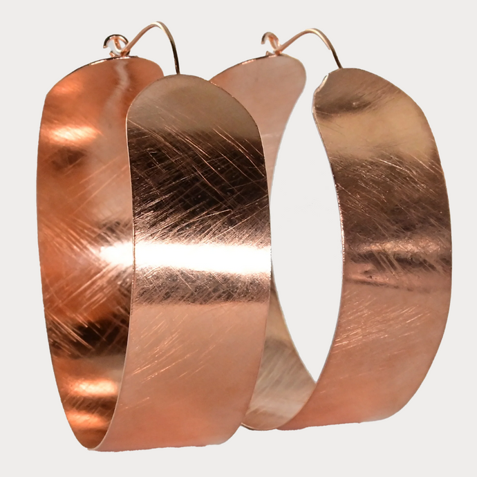 Euro Rose Gold Wide Hoops