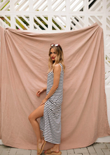 Load image into Gallery viewer, Janet Bamboo Maxi Dress Grey Marle/Black Stripe
