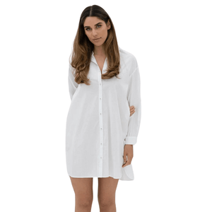 Freestyle Shirt Dress in White