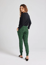 Load image into Gallery viewer, Gaga Bamboo Cuffed Sweat Pant Green Leopard