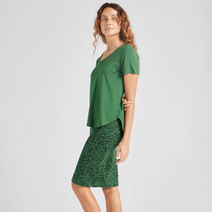 Veronica Bamboo V Neck Forest Green