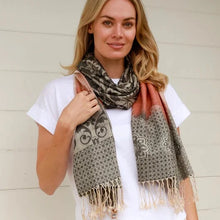 Load image into Gallery viewer, Coffee and Blush Print Scarf