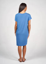Load image into Gallery viewer, Nicks Bamboo Slouch Tee Dress Ocean Blue