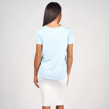 Load image into Gallery viewer, Veronica Bamboo V Neck Tee Ice Blue