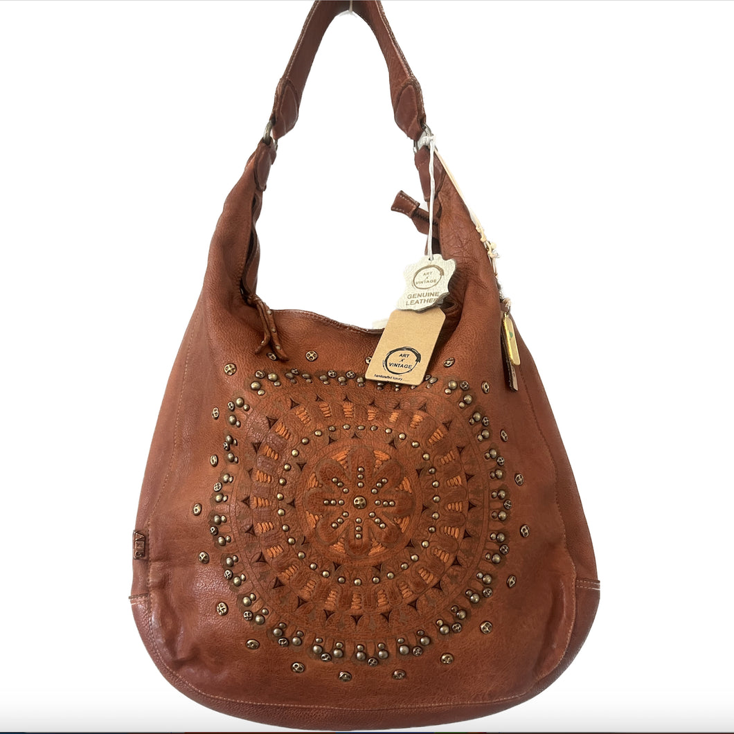 Tan Sedona, ArtnVintage Handcrafted Ladies Leather Handbag