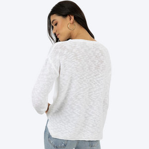 Sofia Cotton Sweater in White