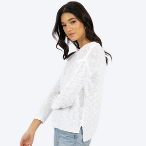 Sofia Cotton Sweater in White