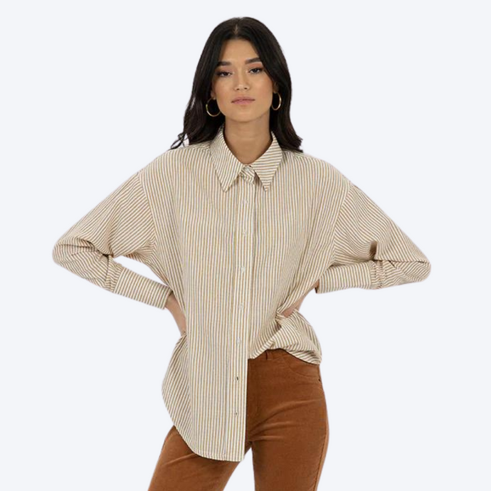 Zali Shirt in Honey Stripe
