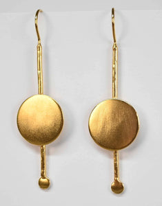 Euro Gold Hook Circle Drop Earrings
