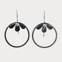 Load image into Gallery viewer, Silver Floral Circle Hooks