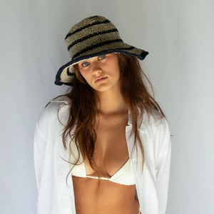 Polly Short Brim Hat in Stripe