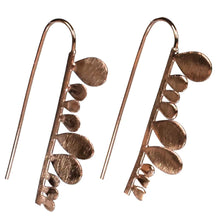 Load image into Gallery viewer, Euro Rose Gold Long Bubble Drop Hook Earrings