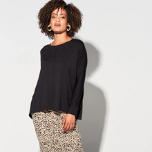 Load image into Gallery viewer, Stella Bamboo Slouch Tee Sleeved Black