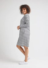 Load image into Gallery viewer, Turner Dress Grey Marle and Black Stripe