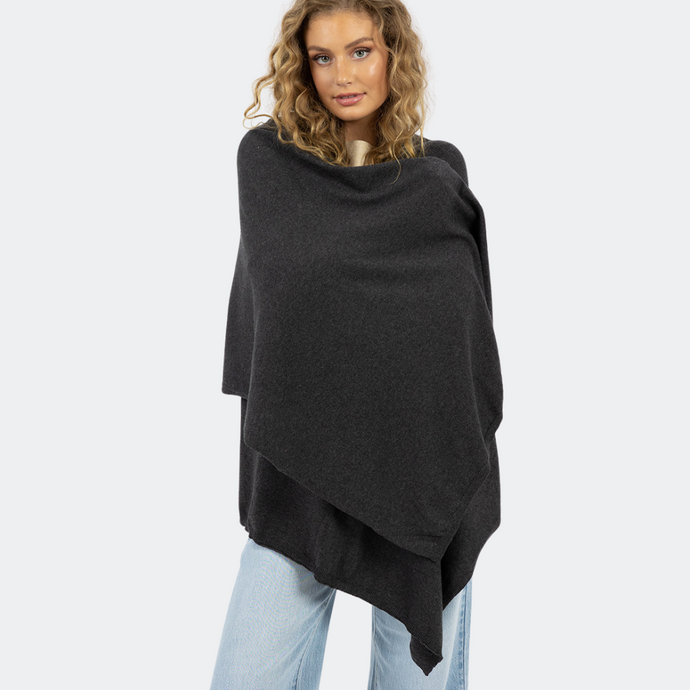 Wide Wrap Scarf Charcoal
