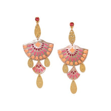Load image into Gallery viewer, Yoko XL Shell drop Earrings with Crystal Post