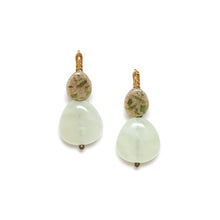 Load image into Gallery viewer, Papyrus French Hook Earrings with Jade Pendant