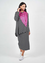 Load image into Gallery viewer, Whitney Bamboo Maxi Tube Skirt in B&amp;W Stripe