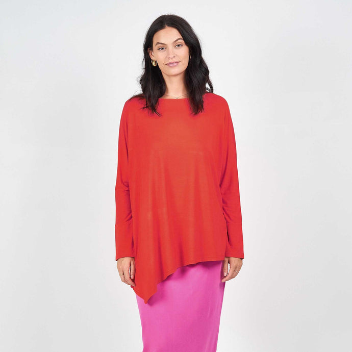 Susie Bamboo Top in Fiery Red