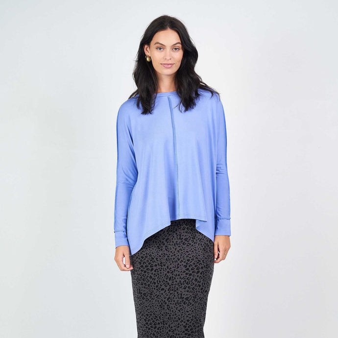 Stella Bamboo Slouch Tee Sleeved in Persian Jewel