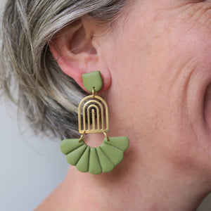 Fairlie Creative Glam Olive Petal Earrings