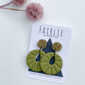 Fairlie Creative Luna Olive Earrings