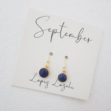 Load image into Gallery viewer, Gold Birthstone Earrings - September