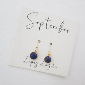 Gold Birthstone Earrings - September
