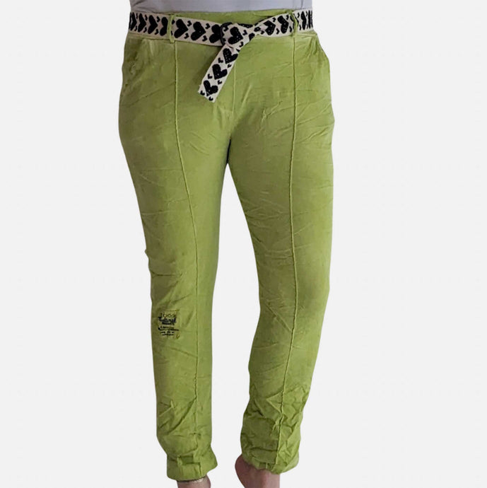 Ameera Bright Lime Gelato Pants with Love Heart Belt