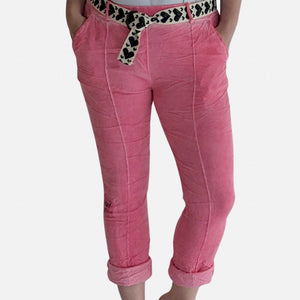 Ameera Bright Pink Gelato Pants with Love Heart Belt