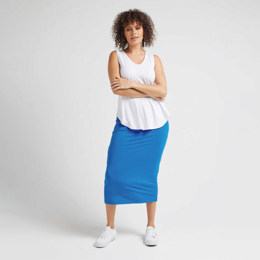 Whitney Bamboo Maxi Tube Skirt Cobalt