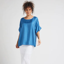 Load image into Gallery viewer, Dua Silk/Bamboo Top - Ocean Blue One Size